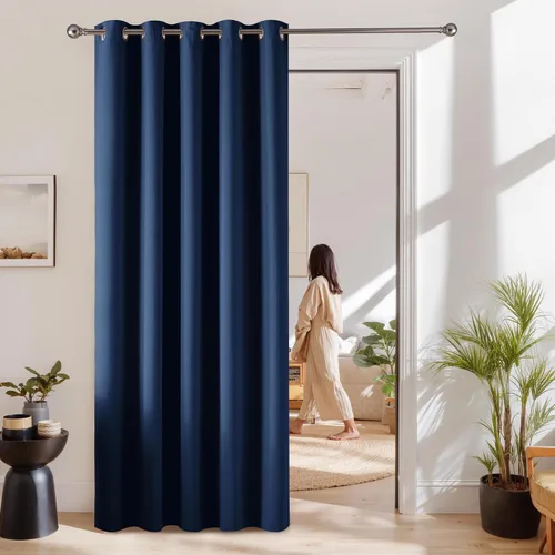 Vista 43 de RYB HOME Cortinas portátiles para puerta con privacidad, cortinas opacas y aislantes térmicas para dormitorio, armario, sala de estar, comedor, Beige