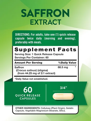 Vista 2 de Nature's Truth Suplemento de extracto de azafrán Cápsulas concentradas Sin OMG y sin gluten