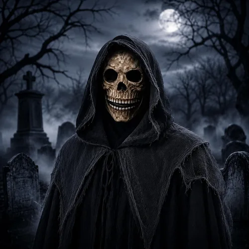 Vista 7 de Máscara de calavera de látex para adultos con mandíbula móvil