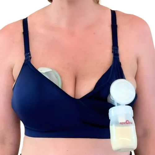 Vista 10 de Supermom Silhouette with Light Fixed Pads, Pumping Bra Hands Free, Adjustable Pumping & Nursing Bra for All Breast Pumps
