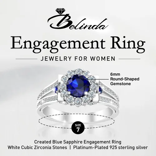 Vista 2 de Anillo de compromiso nupcial con piedras preciosas brillantes y platino para mujer