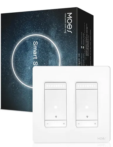 Vista 9 de MOES Interruptor de Luz Inteligente WiFi de 2da Generación, Interruptor de Pared 2.4GHz, Cable Neutro Requerido, Control Remoto por APP Smart Life