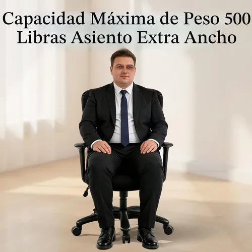 Vista 7 de YFO Silla de oficina grande y alta, 500 libras, silla ergonómica de malla
