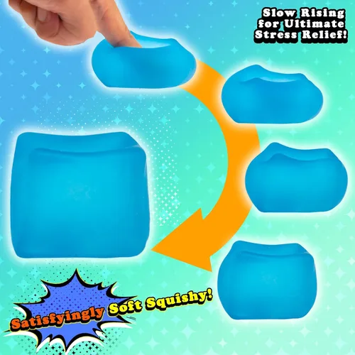 Vista 5 de Cubo Sensorial de Estrés – Juguete Blandito de Gel de Alta Densidad con Textura Mate para Niños y Adultos, Juguete Antiestrés para Alivio