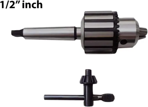 Vista 3 de DNLK Portabrocas de torno para taladro de 1/2 pulgada resistente con eje - Fabricado en Estados Unidos - Acero inoxidable - Compatible con torno