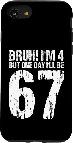 Vista 18 de Bruh I'm 4 But One-Day I'll Be 67 Retro 4th Birthday Kids Case for iPhone 17