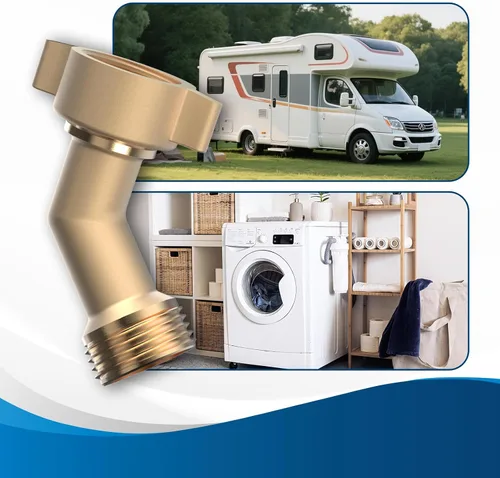 Vista 5 de RVGUARD Adaptador de manguera de agua de codo, conector de codo de manguera de jardín de 45 grados, elimina la tensión en la manguera de agua de RV