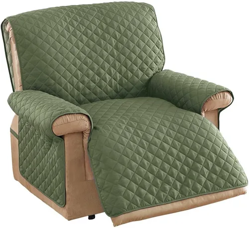 Vista 25 de Collections Etc - Funda protectora reversible, resistente a derrames y acolchada para muebles con lazos - Cubre el fondo del asiento, el respaldo