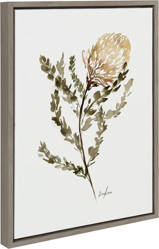 Vista 10 de Kate and Laurel Sylvie Wild Banksia - Lienzo decorativo enmarcado para pared, 18 x 24 pulgadas, arte decorativo para pared