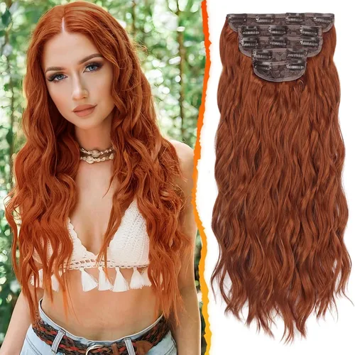 Vista 37 de BARSDAR Extensiones de cabello ondulado con clip negro marrón - 14 pulgadas, extensiones de cabello corto ondulado con clip para mujer - 5 piezas