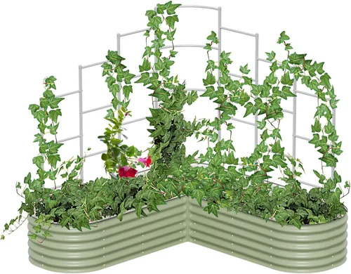 Vista 16 de Vego Garden Sistema modular de enrejado de pared, 8.0 pies de largo para camas de jardín de 2.0 x 8.0 pies (9 en 1), enrejado de jardín para plantas