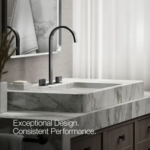 Vista 4 de Kohler 77966-BL Components - Caño para grifo de lavabo con diseño de cinta, 1.2 gpm, color negro mate