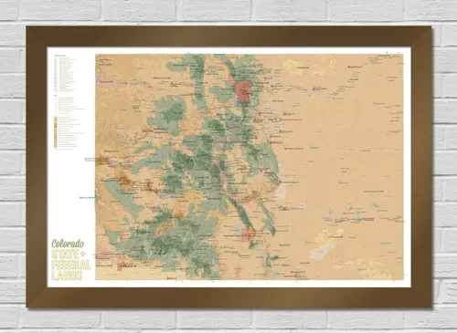 Vista 8 de Colorado Parques estatales & Federal lands Póster Mapa 24 x 36