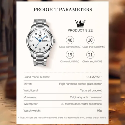 Vista 9 de OLEVS Reloj de cuarzo de cara grande para hombre, correa de acero inoxidable para hombre, relojes de diamantes de moda, analógico, impermeable