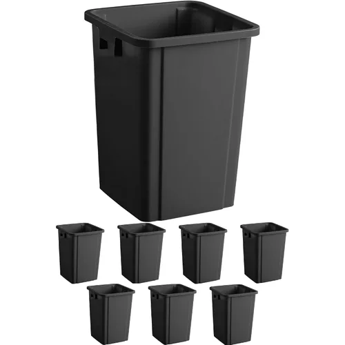 Vista 34 de Bote de basura cuadrado negro de 19 galones para restaurante, papelera comercial, papelera de plástico alto, papelera industrial, papelera cuadrada