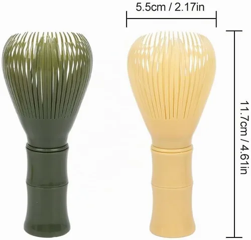 Vista 3 de Batidor tradicional de matcha reutilizable de resina PP, batidor de matcha Chasen, apto para lavavajillas, agitador de matcha, té verde matcha