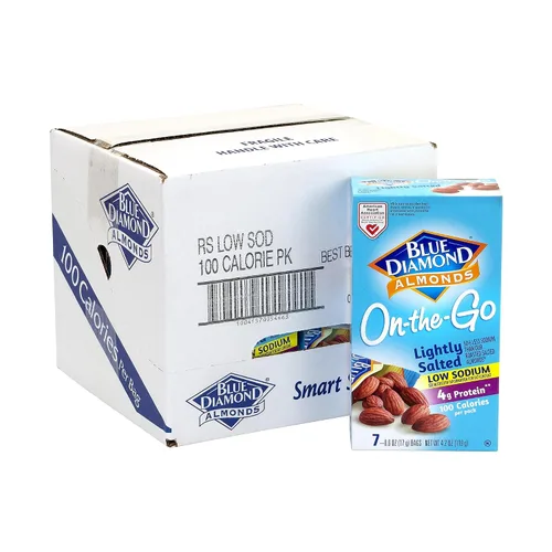 Vista 4 de Blue Diamond Almonds, Bolsas bajas en sodio ligeramente saladas, 100 calorías (paquete de 7)