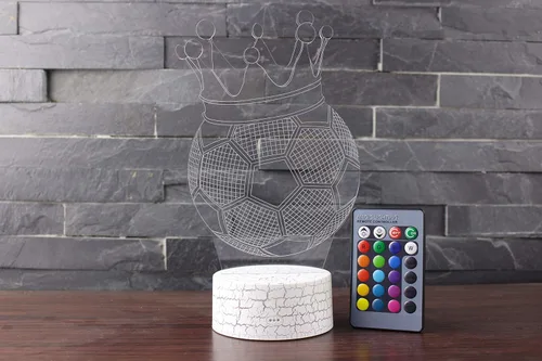 Vista 8 de 3D ilusión noche luz fútbol fútbol tres patrón 16 cambio de color lámpara de ilusión deportes lámpara de luz nocturna para niños niños