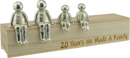 Vista 5 de Idea del 20 aniversario – 20 años que hicimos un adorno de metal familiar – Elige tu combinación familiar (1 niño)