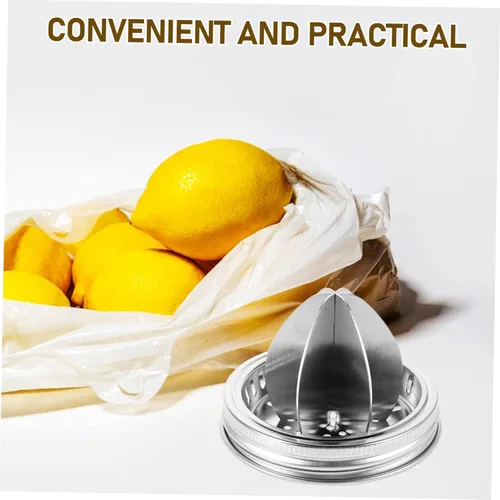 Vista 8 de PRETYZOOM Exprimidor manual de cítricos, exprimidor de limón de mano de acero inoxidable para naranjas, extracción eficiente de jugo con agarre