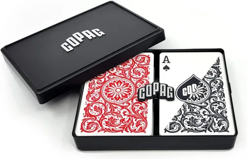 Vista 9 de Copag 1546 Design - Juego de cartas 100% de plástico, tamaño del puente (estrecho) rojo/negro (índice jumbo)