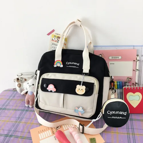 Vista 6 de Lindas Mochilas Para La Escuela, Mochila Japonesa Kawaii Multifuncional Para Laptop, Mochilas Estéticas Para Niñas Adolescentes Y Niños, Mensajero