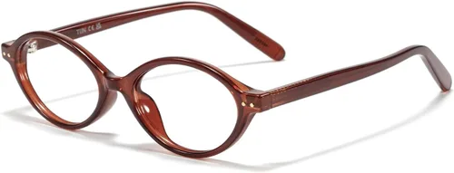 Vista 18 de TIJN Olisa Blue Light Blocking Glasses for Women Men,Retro Oval Frame Bluelight Eyeglasses for Gaming Computer Screen Use 01. Tortuga Whisky