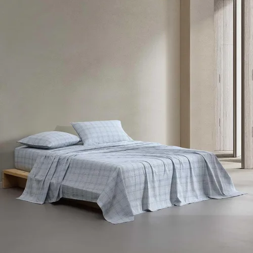 Vista 26 de Calvin Klein - Juego de sábanas de tamaño Queen, sábanas refrescantes frescas y a medida con un tacto de percal de algodón naturalmente suave