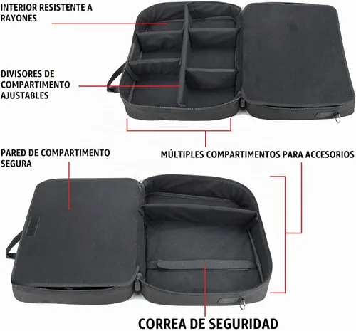 Vista 5 de Gear Bolsa para trasladar video proyector. Para ViewSonic PJD5155/PJD5134, Epson VS240, VS230, EX21, EX31, EX71 y otros. El interior tiene