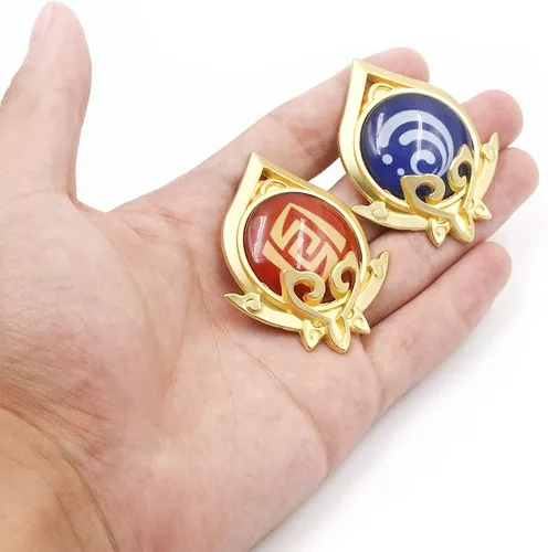 Vista 3 de Genshin Impact Vision Broche Pines Broche luminoso Ojo de Dios Accesorios para proyectos de juego para mujer