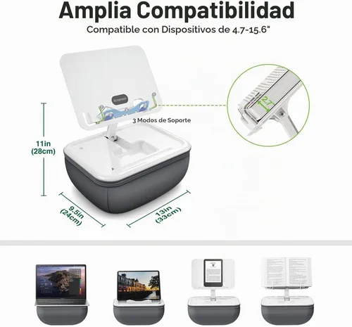 Vista 6 de elitehood Soporte ajustable de la almohada del iPad para el regazo, cojín
