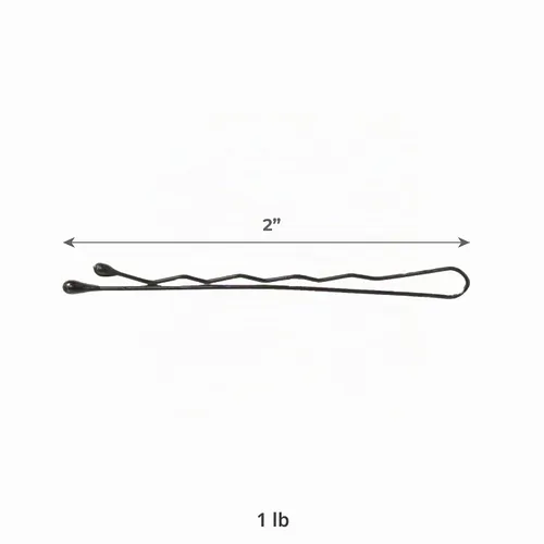 Vista 3 de ForPro Professional Collection Bobby Pins (400 unidades aproximadamente), negro, 2 pulgadas de largo, con punta de bola, rizado, antideslizante,