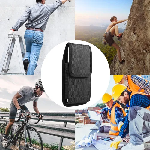 Vista 6 de Fundas pequeñas para teléfono celular, bolsa vertical de nailon para hombre compatible con Apple iPhone 17 16 15 14 13 12 11 Pro XR XS X/Samsung