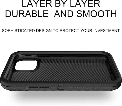 Vista 7 de MXX Funda resistente hecha para iPhone 11 Pro Max (no incluye protector de pantalla) 3 capas de protección de cuerpo completo a prueba de golpes
