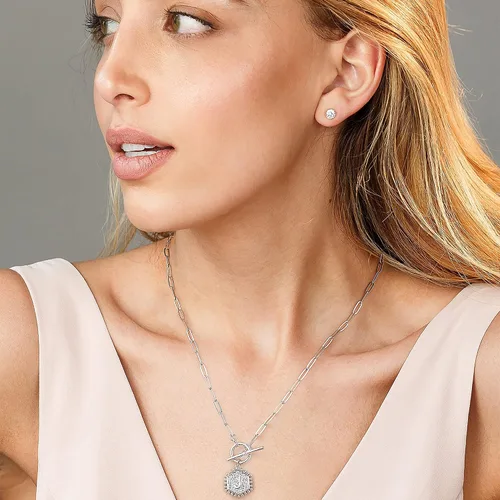 Vista 3 de IEFWELL Collares de oro en capas para mujer, chapado en oro de 14 quilates, cadena de clip de oro rosa, collares con inicial de oro para mujer