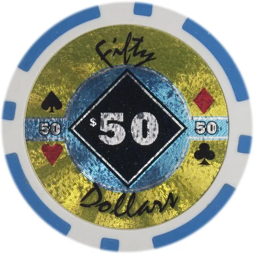 Vista 8 de Brybelly Black Diamond Poker Chip Heavy 0.49 oz Clay Composite - Paquete de 50 ($0.25 marrón)