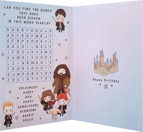 Vista 2 de Hallmark Tarjeta de cumpleaños para hija - Harry Potter ilustraciones y actividad