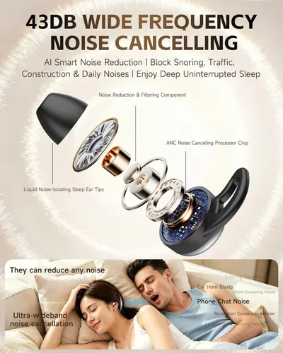 Vista 3 de Cápsula de dormir para dormir de lado, ultra mini auriculares para dormir