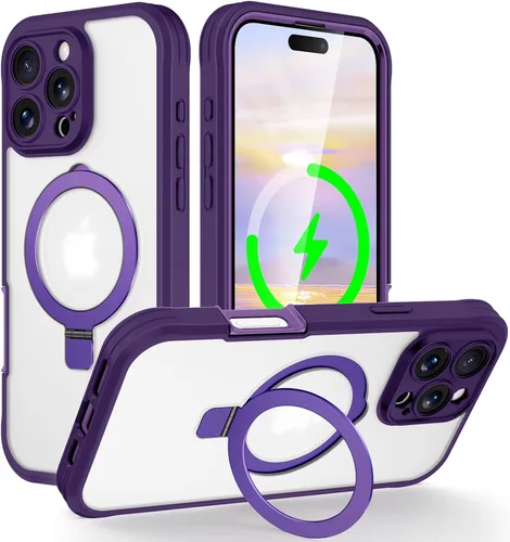 Vista 118 de Dteck Funda para iPhone 16 de 6.1 pulgadas 2024, funda de piel sintética con cierre de botón magnético, ranuras para tarjetas de crédito, función
