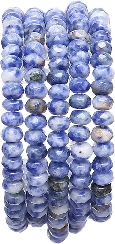 Vista 12 de BEADIA Cuentas de piedra natural africana de turquesa faceted rondelle 3x4mm semipreciosas sueltas para hacer joyas 38cm