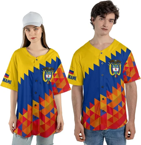 Vista 6 de Camiseta personalizada de béisbol de Colombia, camiseta de béisbol Colombia FLag Pride Camiseta Beisbol Colombiana