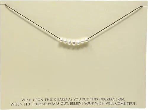 Vista 2 de Seven Cultured Freshwater Pearl Silk String Wish Necklace
