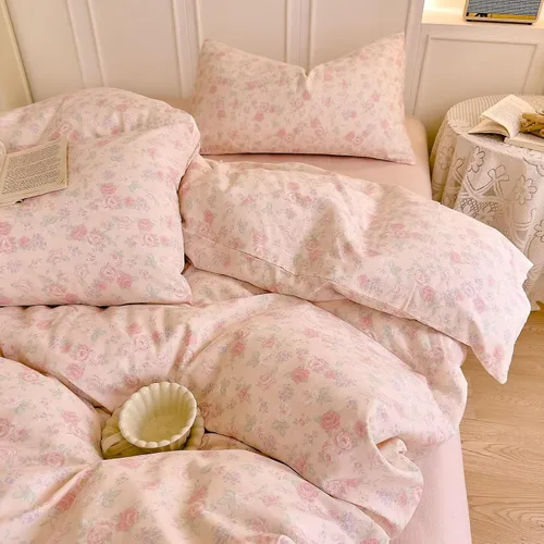 Vista 33 de Funda de edredón de algodón floral tamaño individual con volantes de encaje 100% algodón para adolescentes y niñas, juego de ropa de cama de 3
