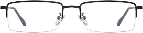 Vista 2 de Half Rimless Metal Eyewear Frames Blue Light Blocking Transparent Lens Business Glasses