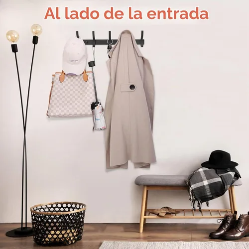 Vista 6 de Optish Perchero de Pared para Montar, Gancho para Abrigos de Montaje en Pared, Ganchos de Pared para Colgar, Perchero para Sombreros para Paredes