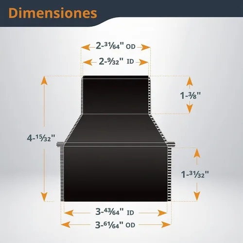 Vista 6 de POWERTEC 70136 cono reductor de 4" a 2-1/2".