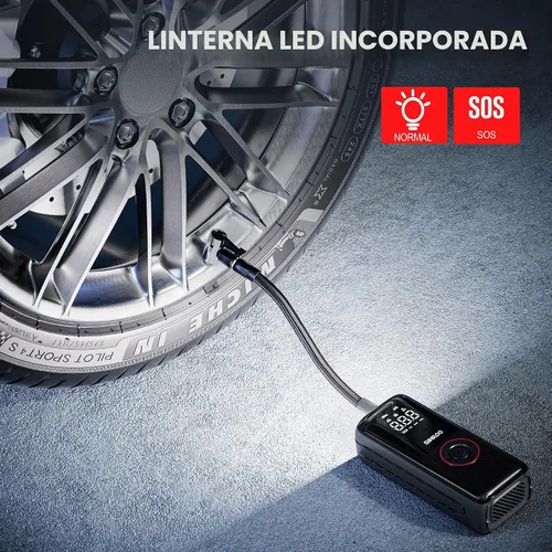Vista 6 de GOOLOO A6 Lite 160 PSI y 7500mAh Inflador de neumáticos Compresor de aire