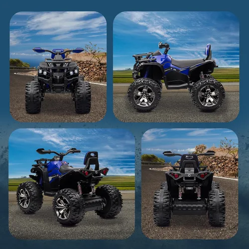 Vista 9 de Aosom 12V 10AH Ride on ATV with Dual Motors, 5 MPH Max Speed, Blue