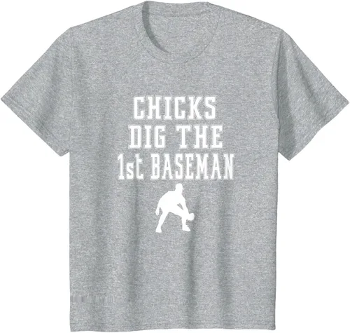 Vista 6 de Chicks Dig First Baseman - Camiseta de primera base Beisbol Player, Negro