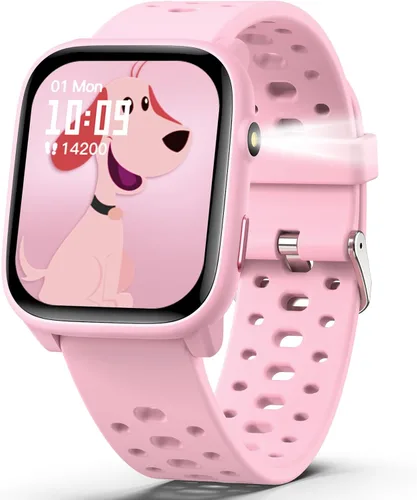 Vista 11 de Reloj inteligente para niños con juegos de rompecabezas, relojes para niños de 1.83", monitor de ritmo cardíaco, monitor de sueño, podómetro, reloj